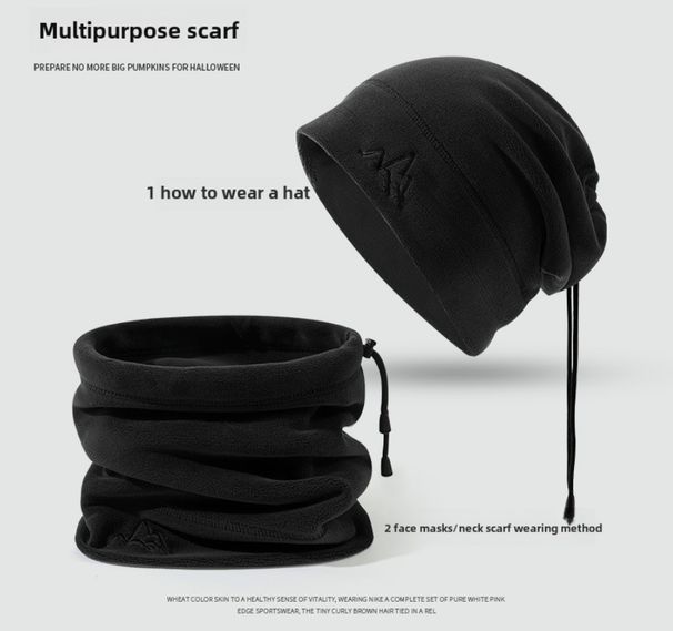 Autunno e inverno all'aperto ciclismo escursionismo caldo protezione per le orecchie berretto antivento berretto impilabile in velluto austriaco tinta unita sciarpa copricapo doppio uso_voghion.com