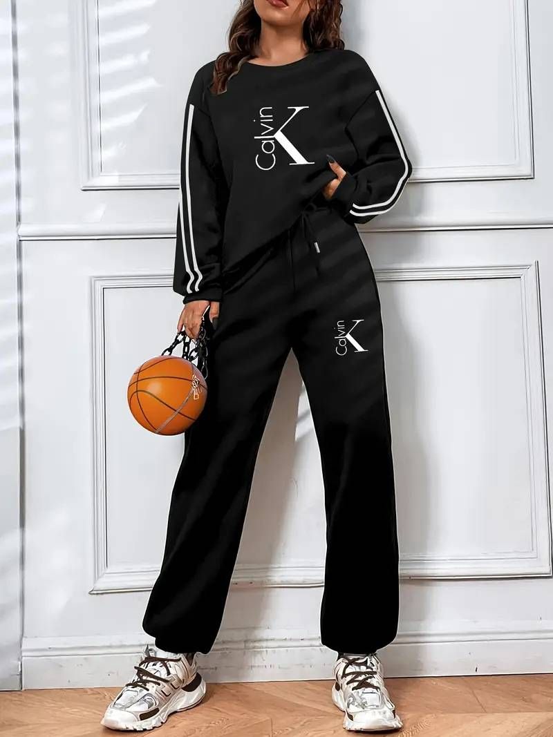 Casual Sports Suit For Women Autumn And Winter New Slim Sweater Fashionable And Stylish Leggings Suit_voghion.com