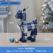 Blue Fabric Reindeer Plush Set – Lying & Standing Christmas Deer Doll With Gift Bag For Window Displays & Holiday Decor_voghion.com