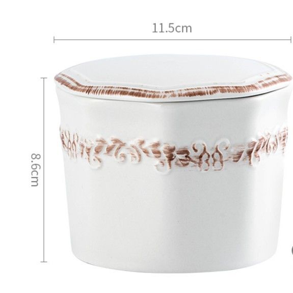 Geometrisk keramisk smørbeholder - lufttæt opbevaringsbeholder til ost og smør med låg til køkken_voghion.com