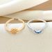 Minimalist Copper Inlaid Zircon Sun And Moon Stacking Open Ring Couple Rings_voghion.com