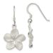 Sterling Silver Laser & Polished Plumeria Shephard Hook Earrings_voghion.com