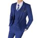 Men's Slim Fit Wedding Suit – Single/Double-Breasted Blue Groom Suit With Vest & Trousers_voghion.com