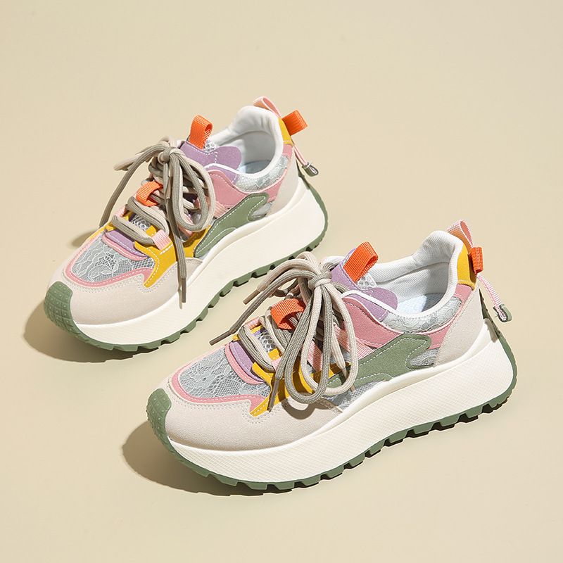 Naisten kengät, paksupohjaiset, rento, opiskelija-urheilukengät, juoksukengät, päivittäiset, trendikkäät lenkkarit, lomakengät, kävelykengät_voghion.com