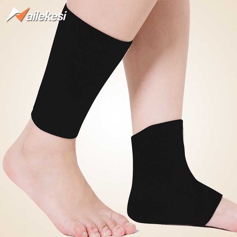 Breathable Ankle Support Sleeve - Lightweight Compression Wrap For Sports & Daily Wear - Unisex Fit For Running, Basketball, Hiking (Black/Beige)_voghion.com