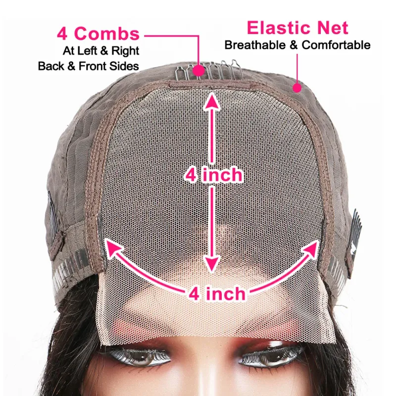 Peruca bob reta super dupla desenhada vietnamita, 13x4 frontal, 100% cabelo humano, mulheres negras_voghion.com