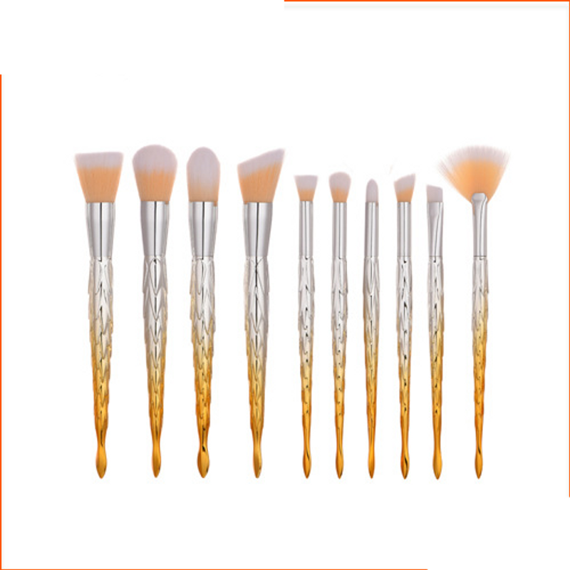 10pcs makeup brush set makeup tools mermaid corn six-sided thread GUJHUI Yuncai_voghion.com