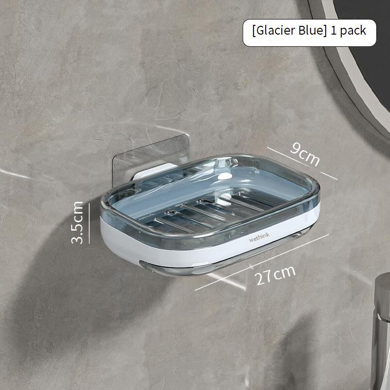 Wall-Mounted Soap Dish With Drainage No Drill Bathroom Organizer Single Double Layer Rustproof Quick-Dry Design For Shower Bathroom_voghion.com