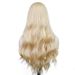 Synthetische Perücke, Seidenstirnband mit geteilter, großer, gewellter, langer, lockiger Perücke in Champagnergold_voghion.com
