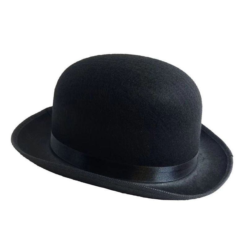 Cappello rotondo nero Cappello nero di Natale Decorazione Cappello da spiaggia Cappello rotondo nero piccolo Cappello rotondo con parte superiore rotonda_voghion.com