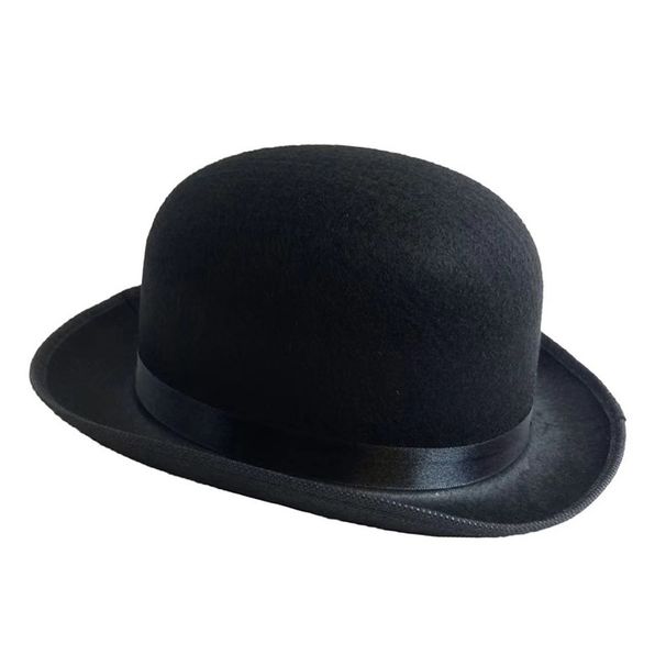 Cappello rotondo nero Cappello nero di Natale Decorazione Cappello da spiaggia Cappello rotondo nero piccolo Cappello rotondo con parte superiore rotonda_voghion.com