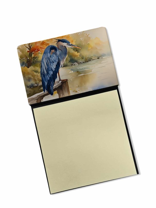NEW Blue Heron Sticky Note Holder Refillable Dispenser Self-Sticky Note Pads, Memo Pads Blank Desk Accessories_voghion.com