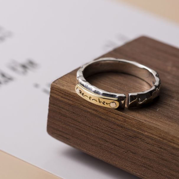 Colored Letter Women's Sterling Silver Exaggerated Instagram Trendy Net Red Index Finger Open Ring C5588_voghion.com