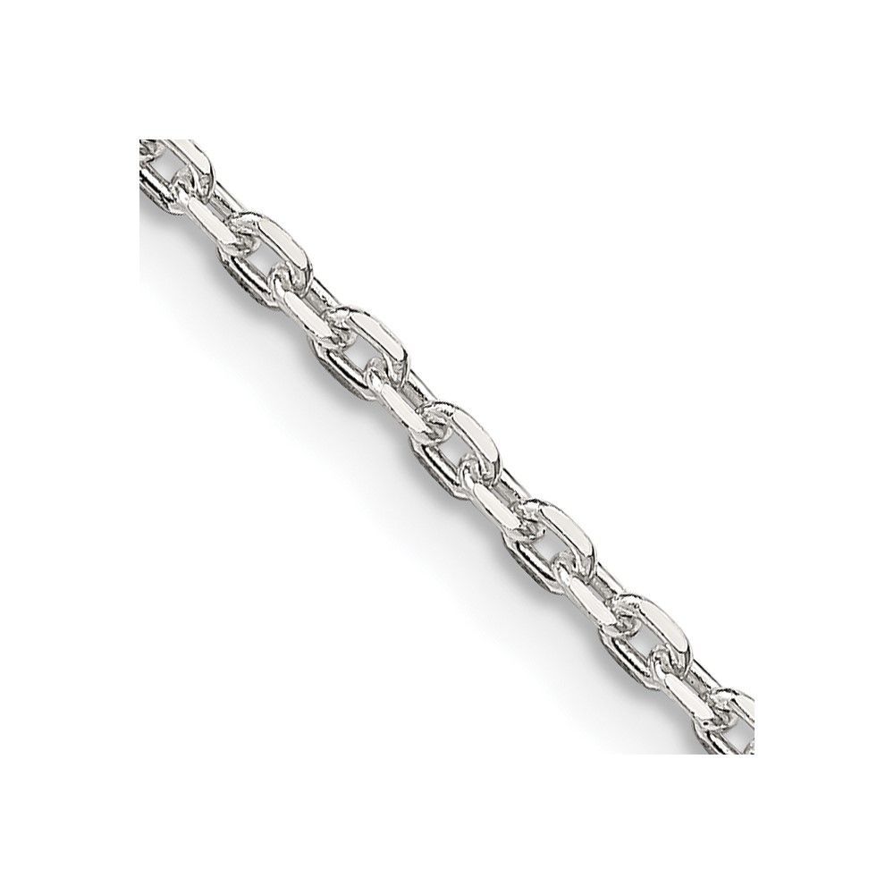 Sterling Silver 2mm Beveled Oval Cable Chain_voghion.com
