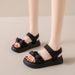 Roman Sandals, Velcro Design, Elegant Fairy Style, Suitable For Wearing Out._voghion.com