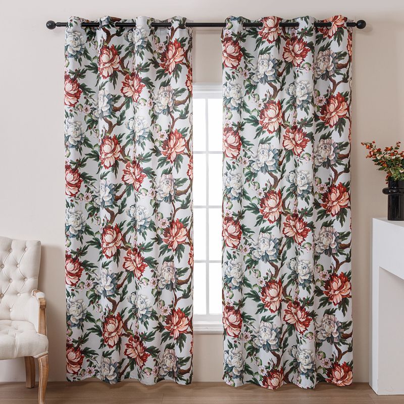 Light Luxury Oil Painting Black Golden Peony Curtains Home Living Room Thickened Blackout Partition Finished Fabric Curtains_voghion.com