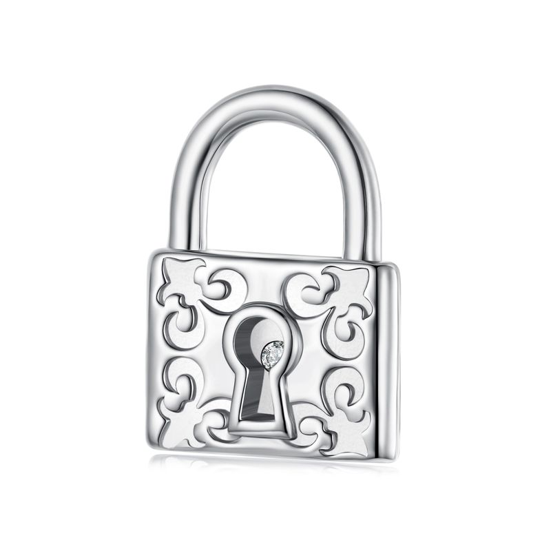 Lock Charm Sterling Silver Charm ,BSC1128_voghion.com