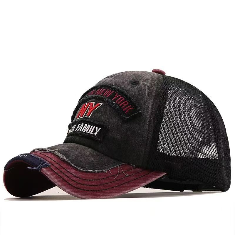 Unisex Outdoor NY Embroidered Cotton Baseball Cap Outdoor Sun Protection Sports Cap Men's Net Cap_voghion.com