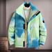 New White Eiderdown Down Jacket Stand Collar Fashion Gradient Simple Short Coat Tide In Winter_voghion.com