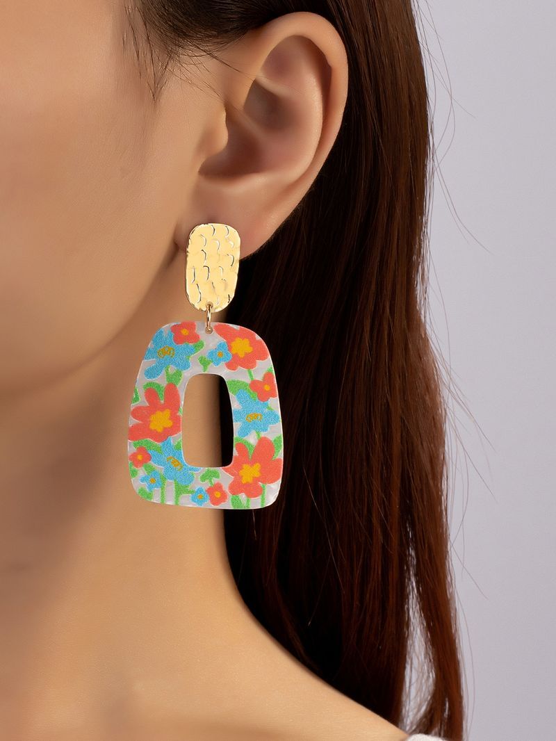 1 Pair Hawaiian Trcal Wer Arylic Drop Earrings_voghion.com