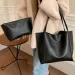 Minimalist Vintage Large Capacity Solid Color Shoulder Bag With Insert PouchC241104_voghion.com