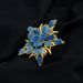 Broche Pentagrama Temperamento Azul Rosa Mudança Gradual Rosa Flor Corsage Mulher_voghion.com