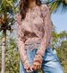 2025 New Solid Color Base Sexy Hollow Long Sleeve Lace Blouse Women's Jacket Top_voghion.com
