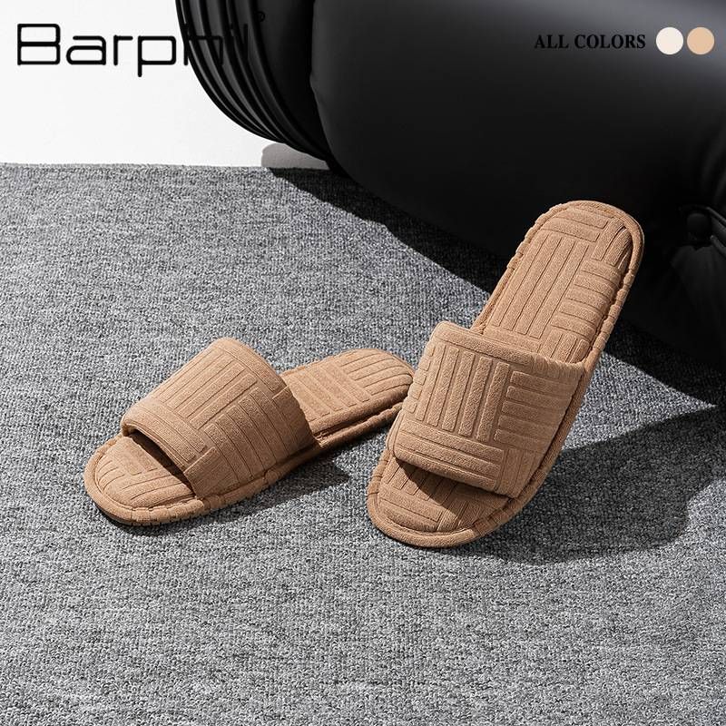Unisex Slip-On Slippers – Breathable Cotton Toe Loop House Shoes With TPR Anti-Slip Sole For All Seasons (Couples Matching, 5 Sizes)​_voghion.com