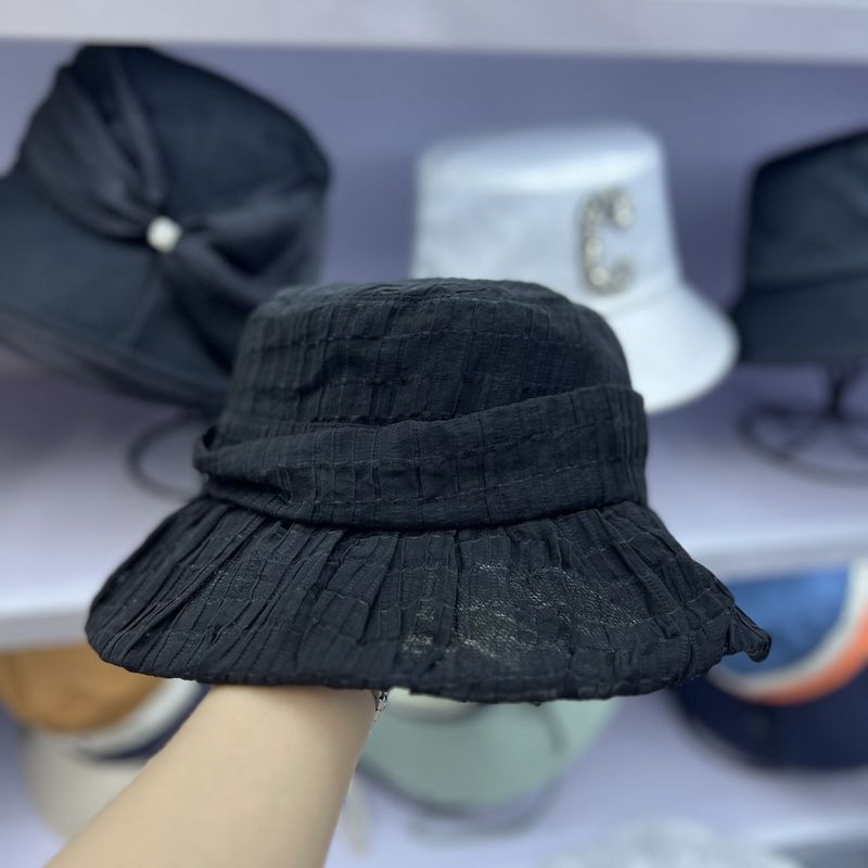 Cappello da pescatore con visiera plissettata, nuovo, da viaggio, alla moda, estivo, ultraleggero, versione coreana, con protezione solare._voghion.com