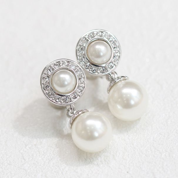 Damenschmuck Regent Jewelry Mode Retro Einfache Kein Ohrlochstechen Perlenohrclips Damen All Match Eingelegte Perlen Zweifarbige Ohrringe_voghion.com