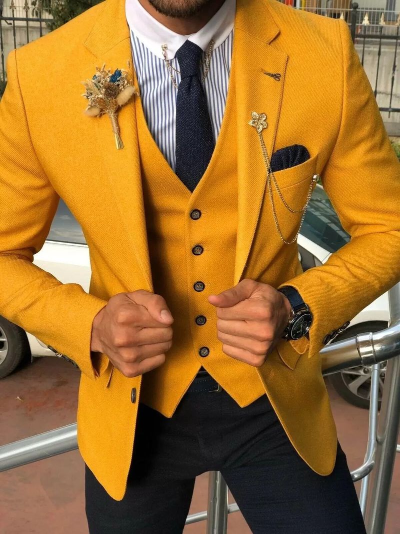 Herrenanzüge neuer Business Casual Herren dreiteiliger Bräutigamanzug Herren Hochzeitsbankett großer Anzug Herren_voghion.com