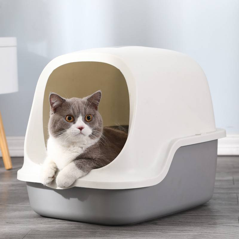Cat Litter Boxes Fully Enclosed Cat Litter Box Splash Proof Large Fully Enclosed Cat Toilet Litter Box_voghion.com