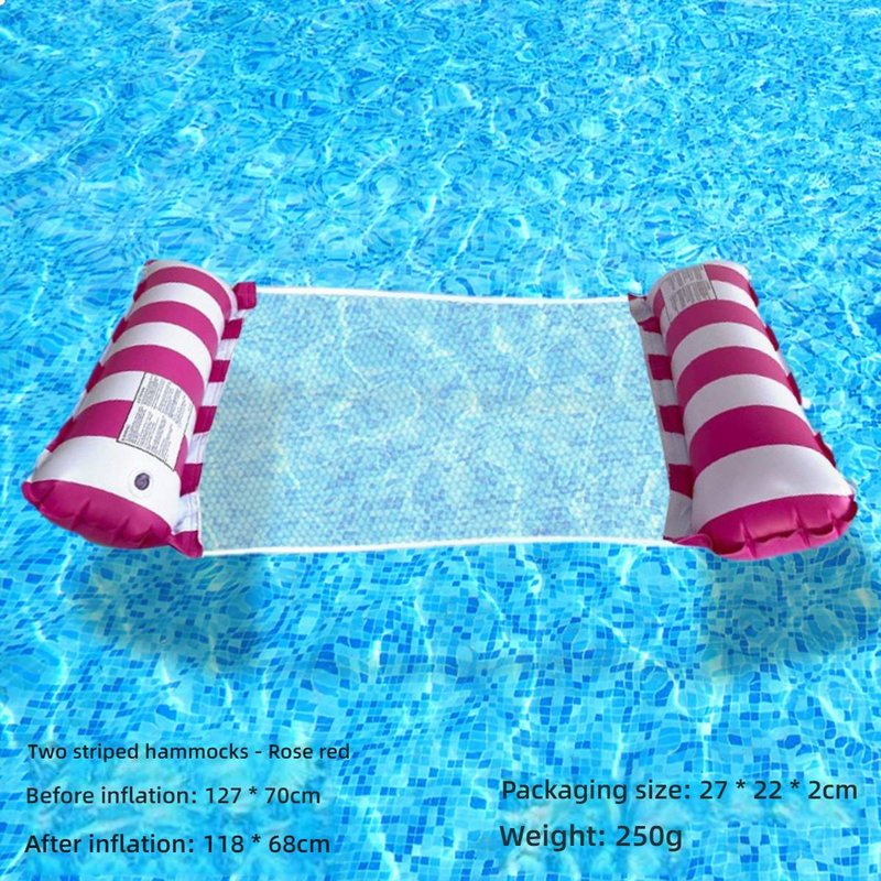 Chaise longue gonflable flottante - Dossier pliable avec filet pour piscine, lac et plage_voghion.com