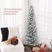 5ft Artificial Pencil Christmas Tree With 263 Snow Flocked Tips, Metal Base, Realistic Xmas Tree_voghion.com