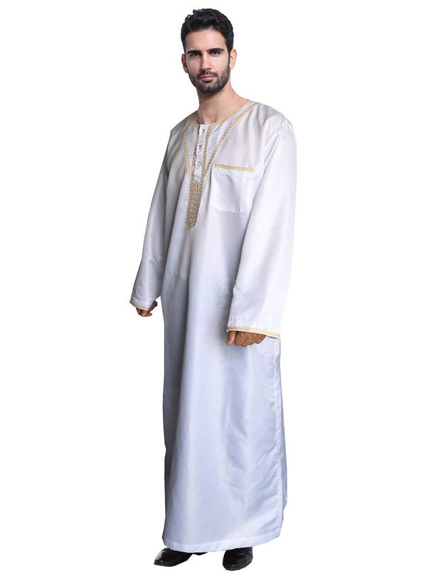 Herrenbekleidung, Herrenroben, bestickter modischer muslimischer Kaftan_voghion.com