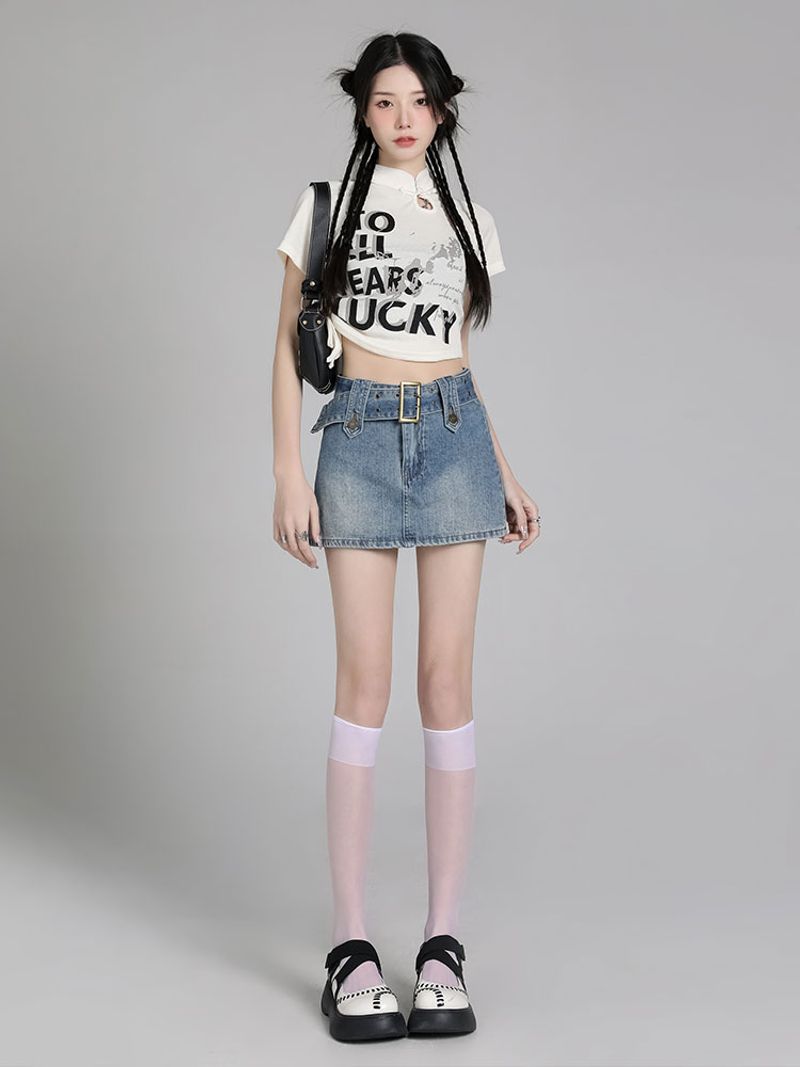 American Style High Waist Denim For Women Petite Slimming A-line Bodycon Skirt Pants Spring Summer New Trend_voghion.com