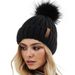 Ovillo de lana tejido para proteger el peinado, gorro sedoso y desmontable para mujer, gorro suelto y cálido, gorro de lana_voghion.com