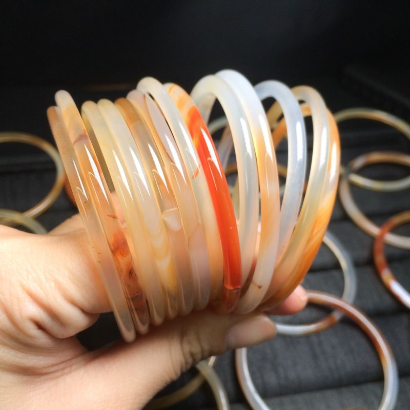 Natural Agate Chalcedony For Women Simple Style Girl Jade Ding Dong Bracelet_voghion.com