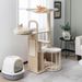 55 Inch Tall Multi-Level Cat Tree With Washable Removable Cushions_voghion.com