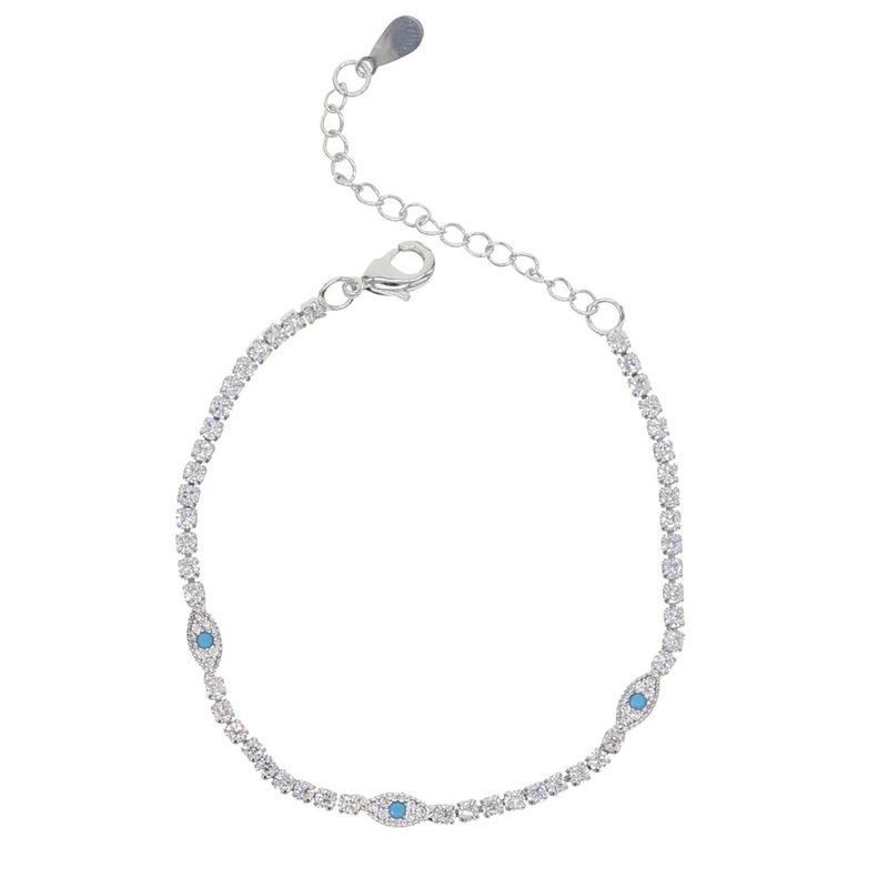 Bracciale con catena da tennis in zircone Lucky Eye, gioielli alla moda per donne_voghion.com