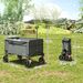 Folding Trolley On Wheels, Garden Cart With Openable Sides, Grey_voghion.com