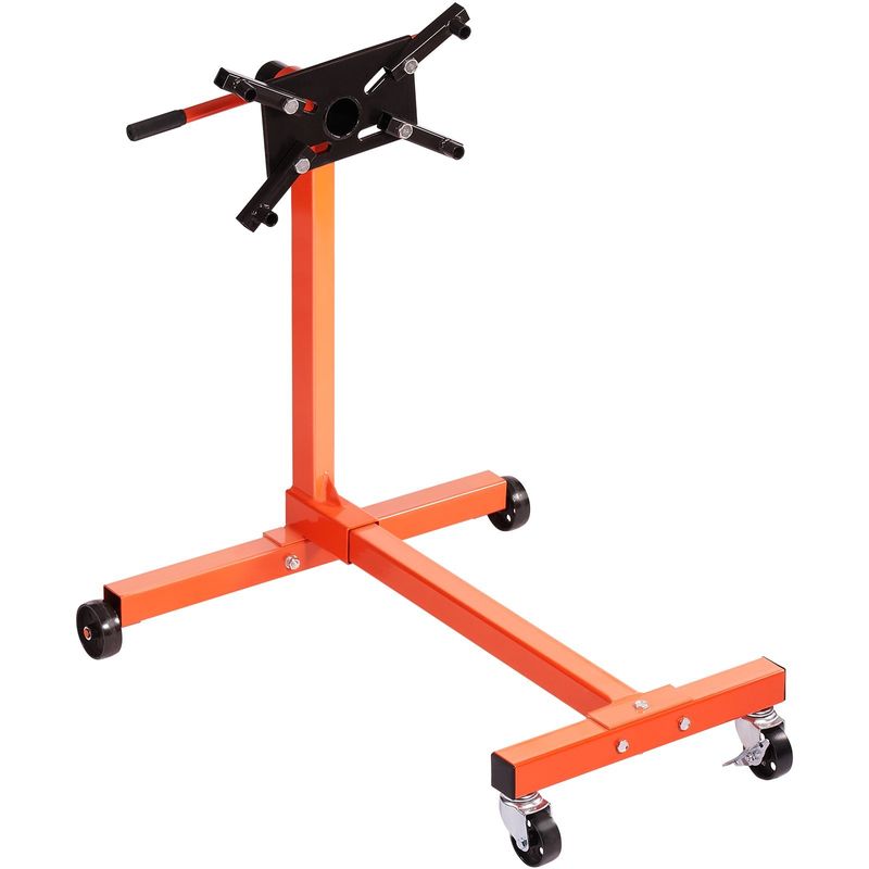 VEVOR Engine Stand, 750 lbs (3/8 Ton) Rotating Engine Motor Stand with 360 Degree Adjustable Head, Cast Iron Motor Hoist Dolly, 4-Caster, 4 Adjustable_voghion.com