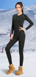 Women's Ski Thermal Quick-Dry Fleece-Lined Tight Base Layer Long Sleeve Winter Outdoor Top Fitness Yoga Sports Set_voghion.com
