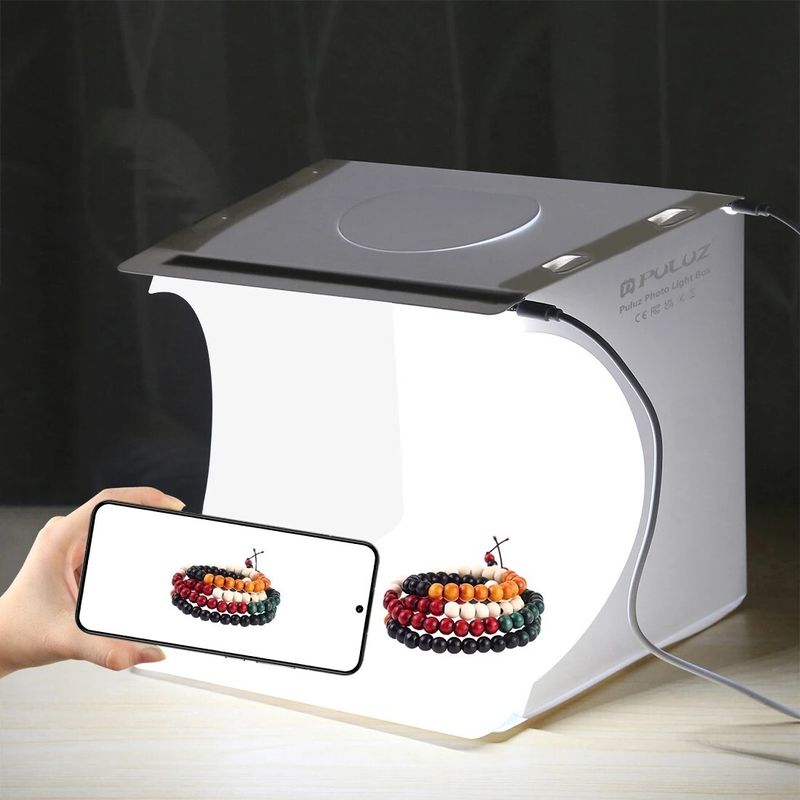 PULUZ 20cm Mini LED Panels, Portable Light Studio Tent Box With 6 Backdrops_voghion.com