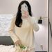 Solid color German velvet thermal underwear, sleepwear, women's autumn and winter sweet round neck long sleeved pants,_voghion.com