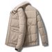 Men's clothing cotton-padded coat men's fashion thickened warm coat sherpa lapel jacket trendy cotton-padded coat _voghion.com