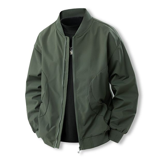 Giacca da uomo, impermeabile, primavera e autunno, con collo alto, versatile, casual, da uomo_voghion.com