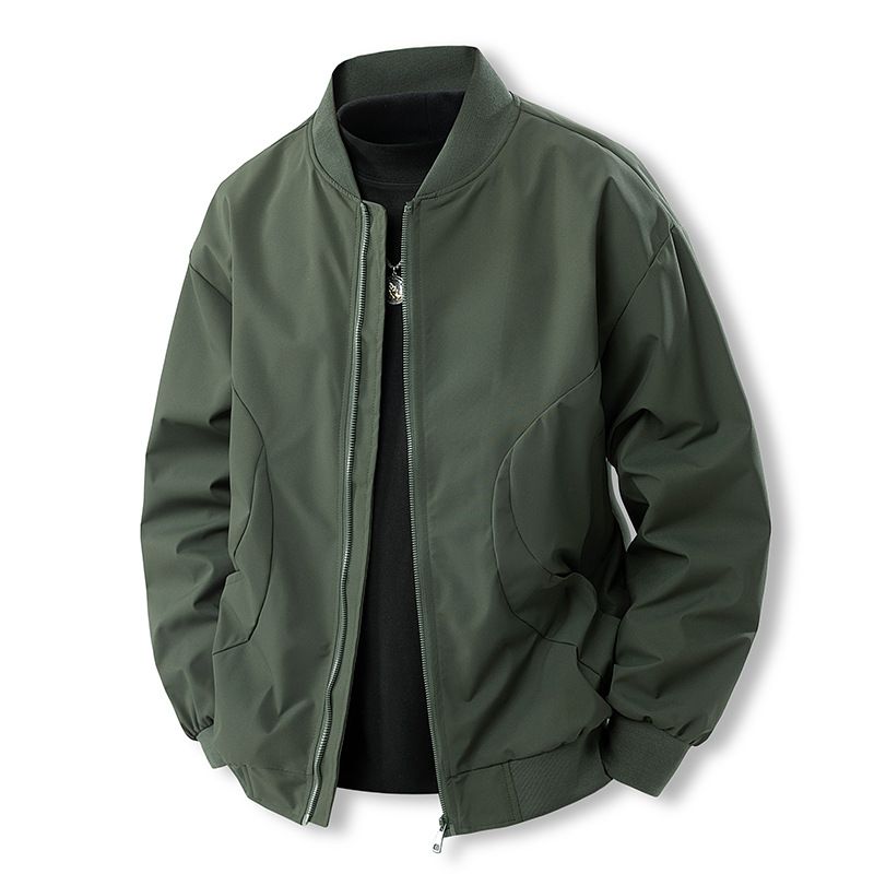 Herrenbekleidung Jacke Wasserdichter Mantel Frühling und Herbst Stehkragen Lose Vielseitige Casual Herrenjacke Männer_voghion.com
