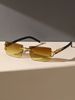 Lunettes de soleil rectangulaires personnalisées sans cadre à la mode 1 pièce pour la vie quotidienne_voghion.com