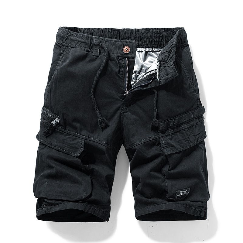 Herrenbekleidung Herren Sommer Neue Reißverschluss Multi Pocket Trendy Retro Workwear Shorts_voghion.com